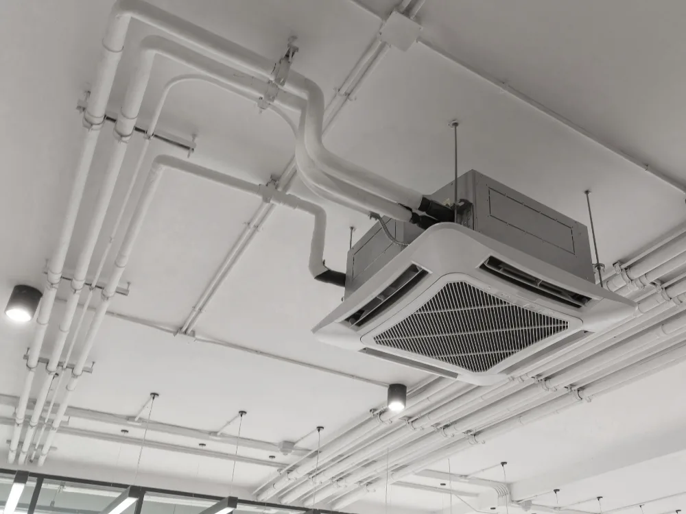 Dirty duct warning signs in cinema HVAC